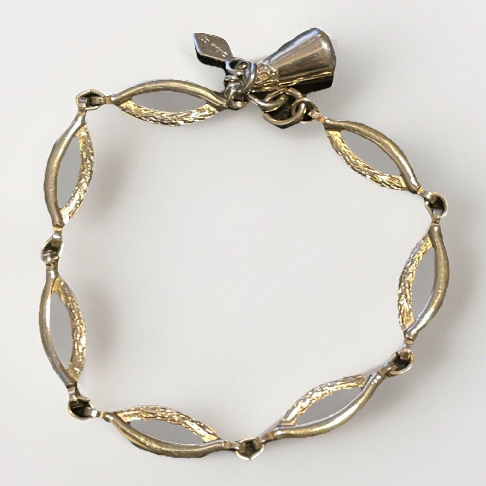 Vintage Sarah Coventry Gold Tone Stretched Oval Link Chain Bracelet 7"